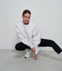Bisiklet Yaka İçi Polar Beyaz Unisex Oversize Sweatshirt