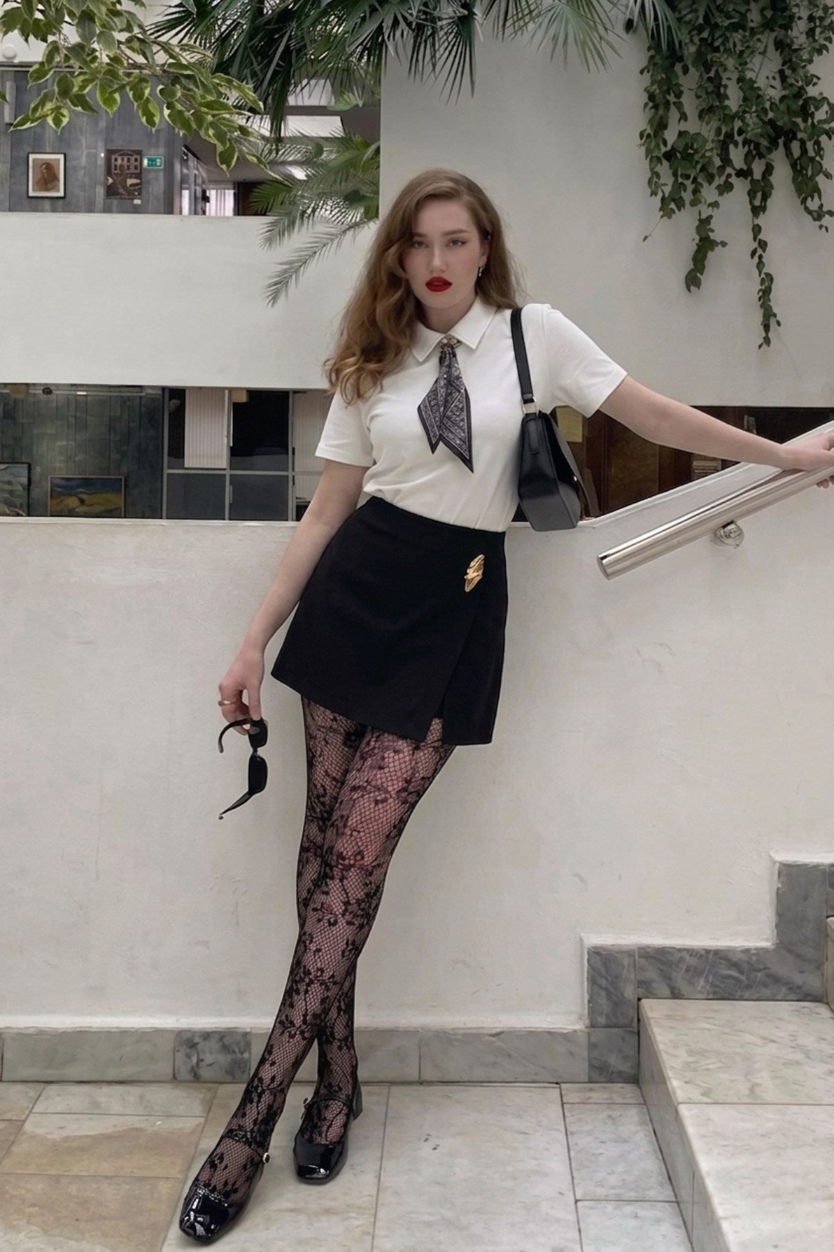 Kadın Liora Şort Etek Siyah – Metal Aksesuar Detaylı, Mini Boy, Fermuar Detaylı, Şort İç Yapılı