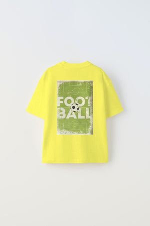 Believe Yazılı Futbol Tasarım Baskılı Sarı Çocuk T-shirt