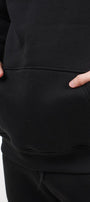 Erkek Oversize Sweatshirt Hoodie Ring Spirit Black Siyah – Kapüşonlu, 3 İplik Polar, Kanguru Cepli