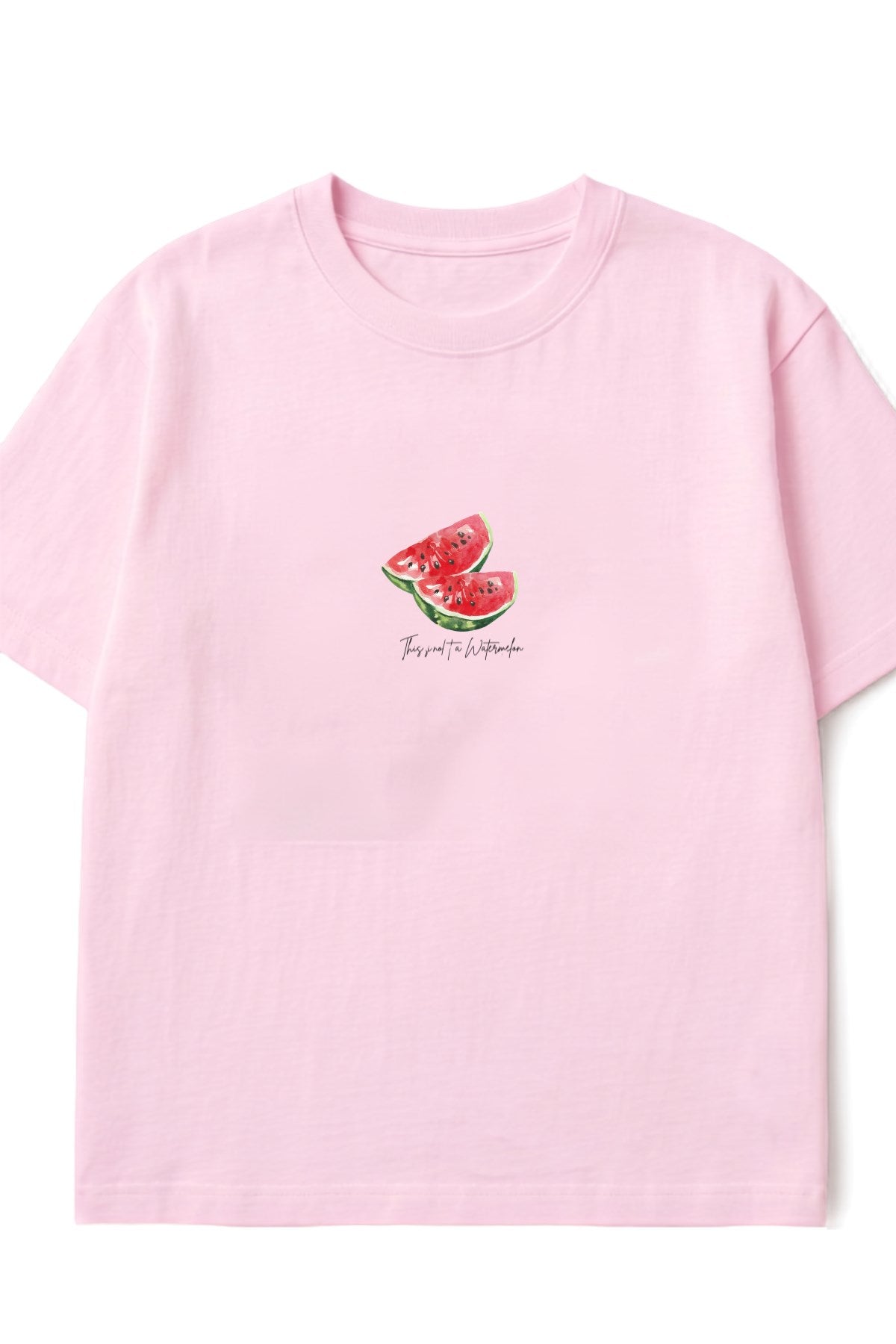 Kadın Oversize Tişört Watermelon Mood Baskılı Pembe – Bisiklet Yaka, Rahat Kalıp, %100 Pamuk