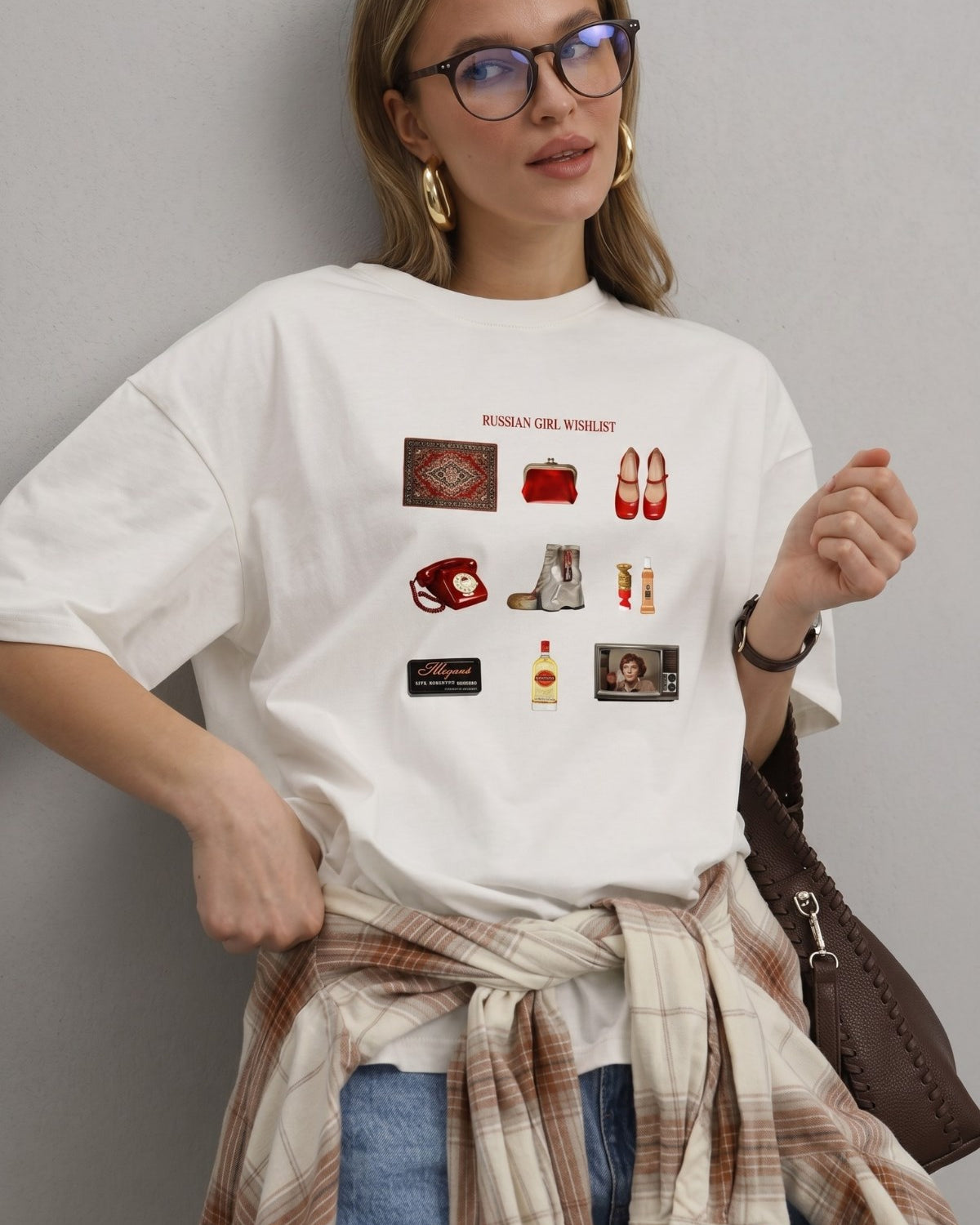 Kadın Oversize Tişört Turkish Girl Wishlist Baskılı Beyaz – Bisiklet Yaka, Rahat Kalıp, %100 Pamuk