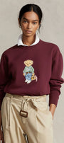 Kadın Oversize Sweatshirt Weekend Bear Baskılı Bordo – Bisiklet Yaka, 3 İplik Şardonlu