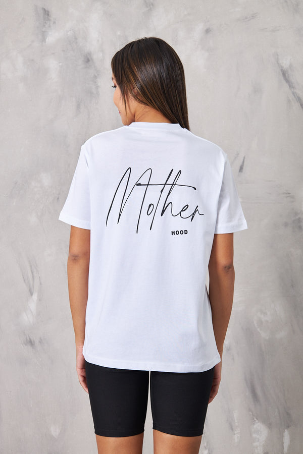 Mother Hood Yazılı Beyaz Kadın T-Shirt