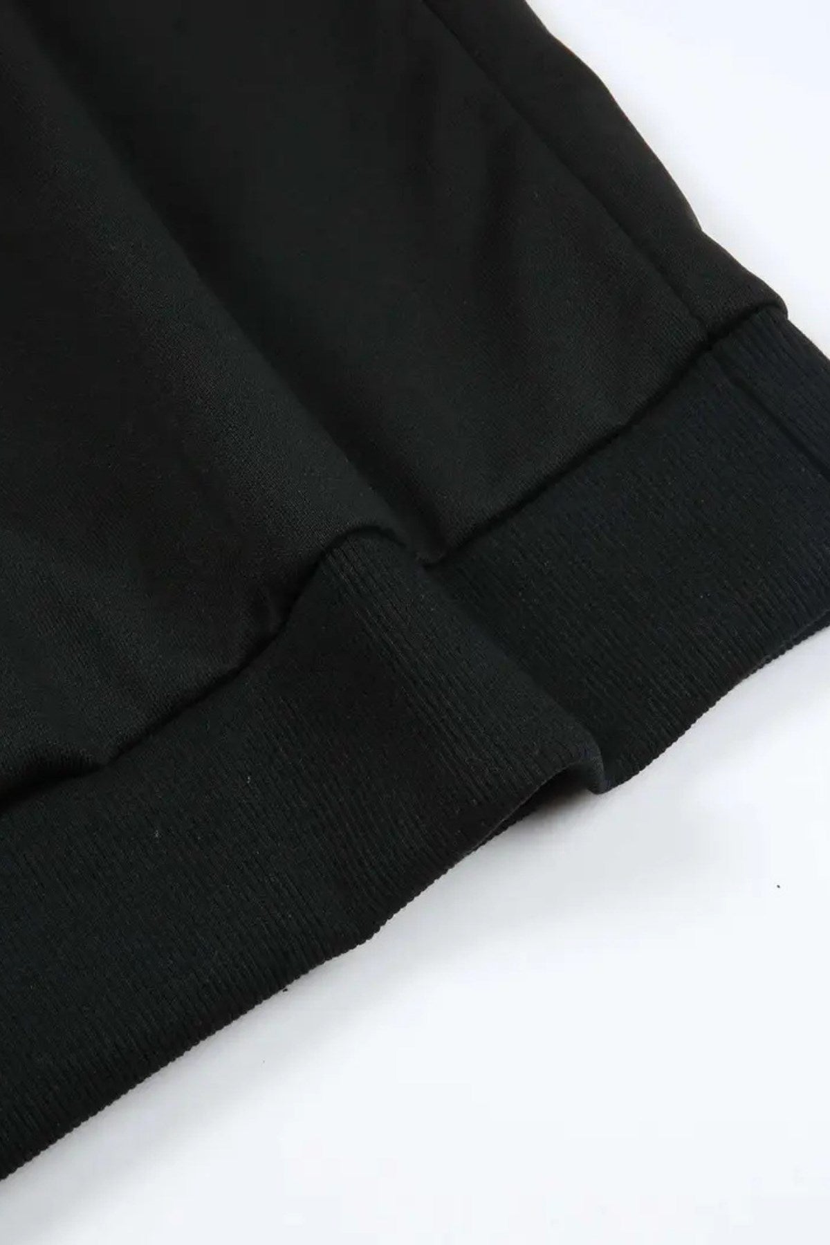 Erkek Oversize Sweatshirt Spooky Latte Baskılı Siyah – Bisiklet Yaka, 3 İplik Şardonlu Polar