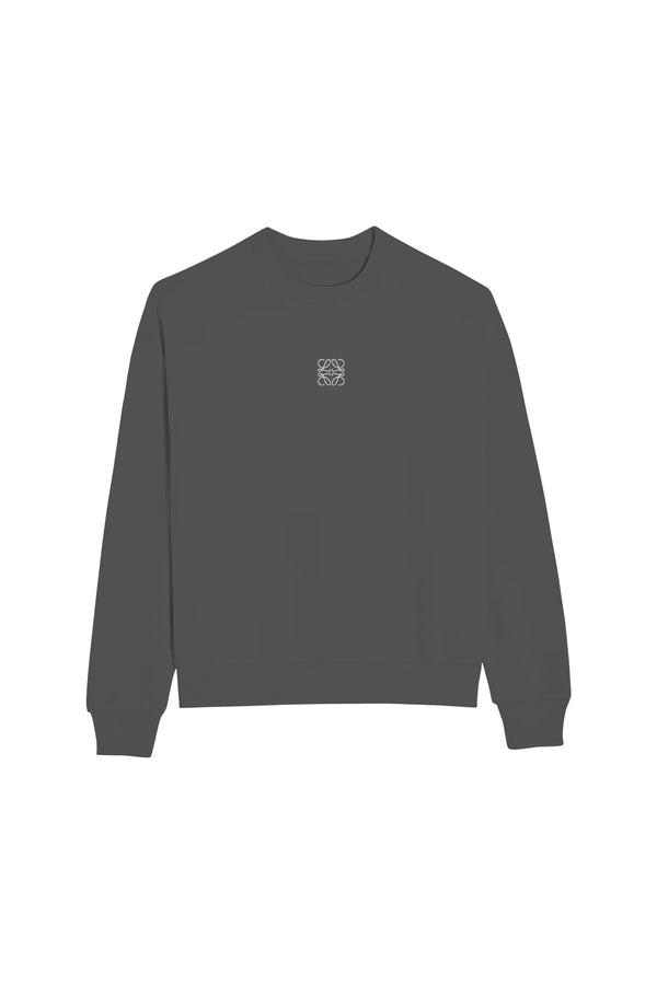 Füme Unisex Loewe Yüksek Baskı Bisiklet Yaka Oversize Sweatshirt