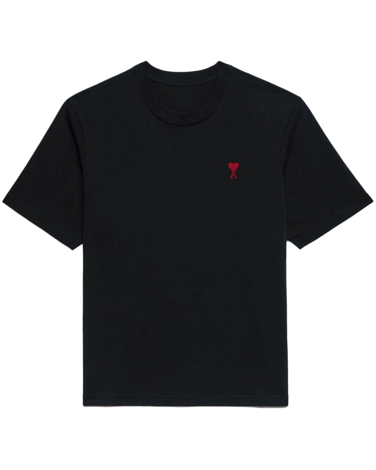 Kalp Tasarım Baskılı Siyah Unısex T-Shirt