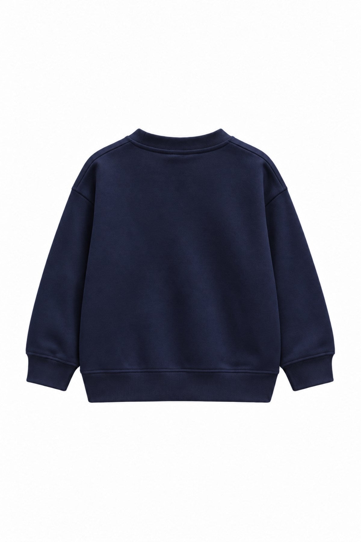 Erkek Çocuk Oversize Sweatshirt Basic Lacivert – Bisiklet yaka, 3 iplik şardonlu polar