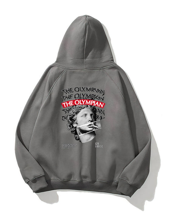 Kapüşonlu İçi Polar The Olympian Baskılı Füme Unisex Hoodie Sweatshirt