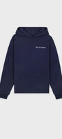 Unisex Lacivert Kapüşonlu Sweatshirt – The Champ Armalı, 3 İplik Şardonlu, Şehir ve Kolej Stili