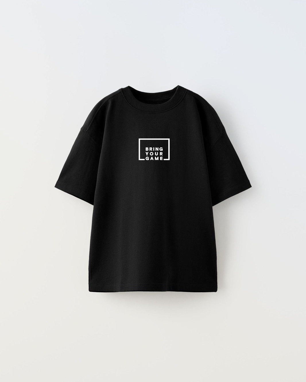Bring Your Game Yazılı Futbol Tasarım Baskılı Siyah Çocuk T-shirt