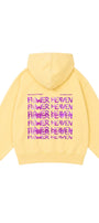 Kız Çocuk Oversize Hoodie Sweatshirt Flower Heaven Baskılı Sarı – Kapüşonlu, Cepli, 3 İplik Polar  