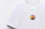 Yoga Art Manzara Tasarım Baskılı Beyaz Kadın T-shirt