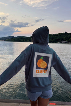 Marine Oversize Hoodie Marine – 3 İplik Şardonlu, Kapüşonlu Kanguru Cepli, Sırt Tam Portakal Baskı