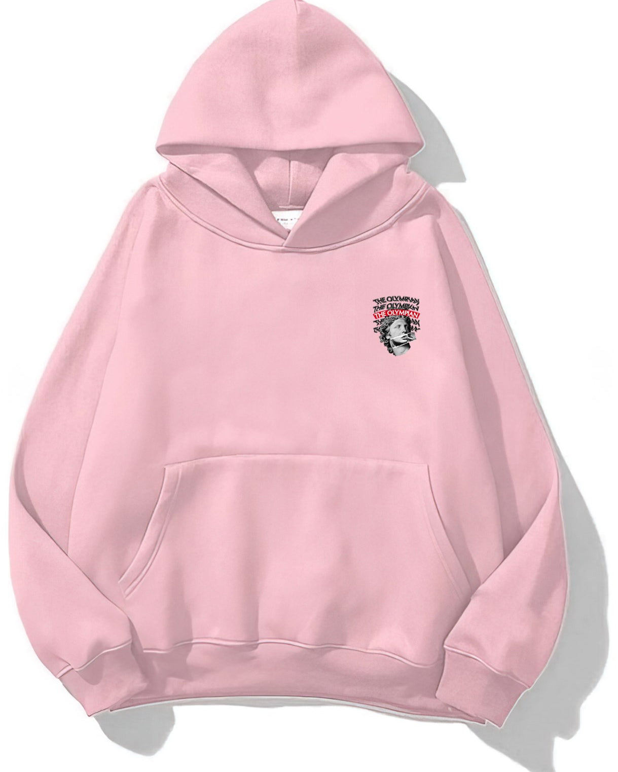 Kapüşonlu İçi Polar The Olympıan Baskılı Pembe Unisex Hoodie Sweatshirt