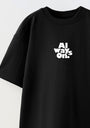 Always On Yazılı Futbol Tasarım Baskılı Siyah Çocuk T-shirt