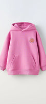 Pembe Kapüşonlu İçi Polar Climbing Adventure Baskılı Unisex Çocuk Hoodie Sweatshirt