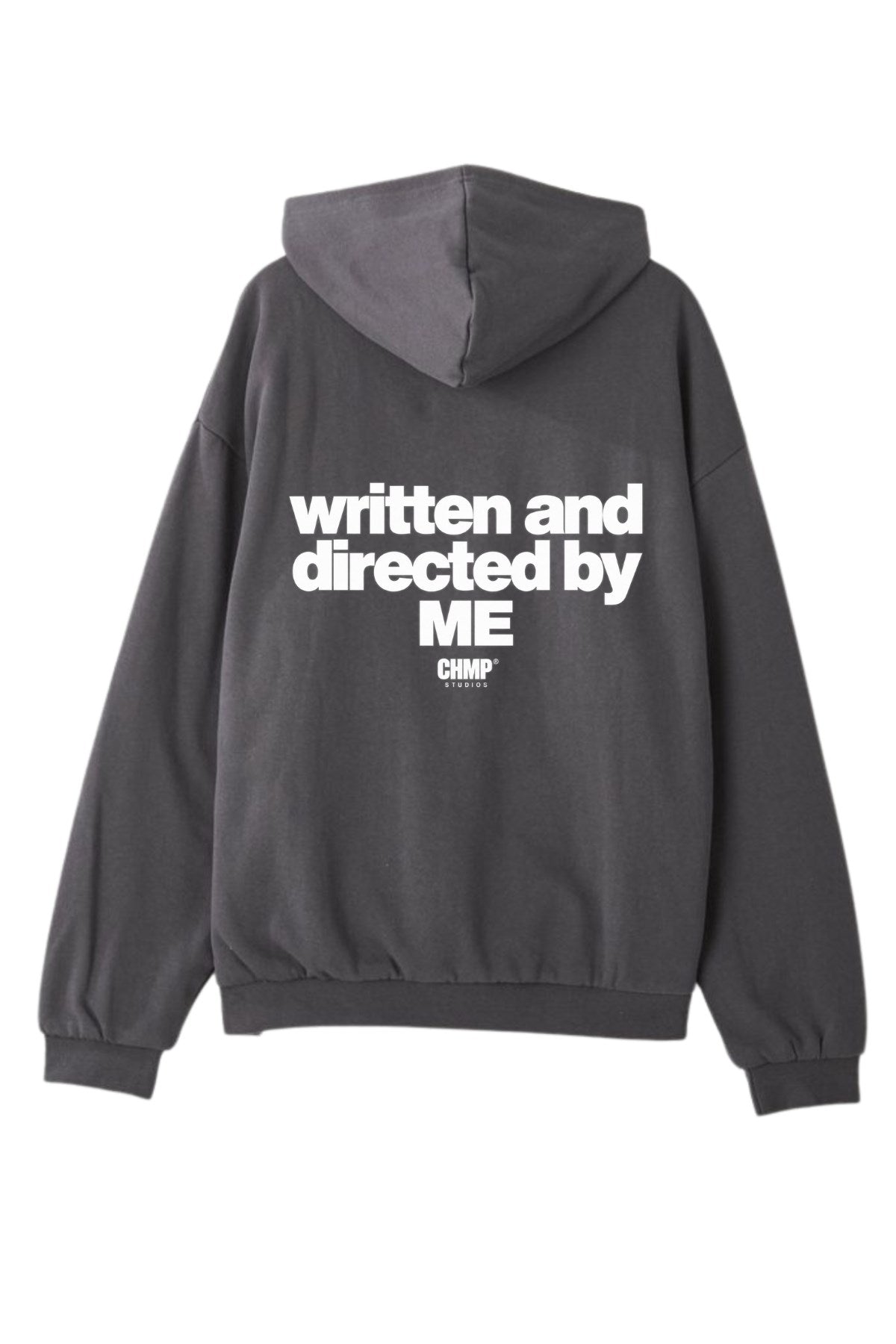 Kadın Oversize Hoodie Written & Directed Baskılı Füme – Kapüşonlu, Sırt Baskılı, 3 İplik
