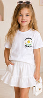 Kız Çocuk Tişört Let Your Dreams Bloom Baskılı Beyaz – Bisiklet Yaka, Rahat Kalıp, %100 Pamuk