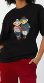 %100 Pamuk Sevgili Konseptli Teddy Baskılı T-shirt