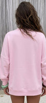 Kadın Oversize Sweatshirt 90’s Girl Baskılı Pembe – Bisiklet Yaka, 3 İplik Şardonlu Polar
