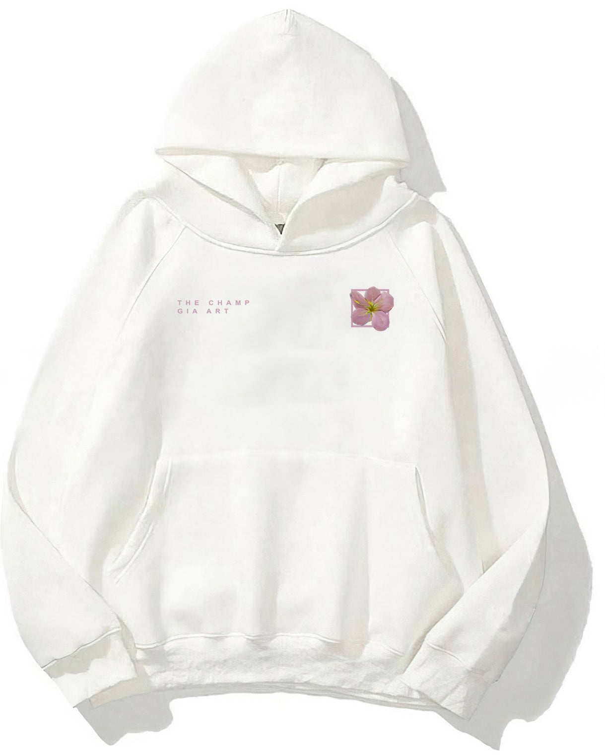 Kapüşonlu İçi Polar Flowers Baskılı Beyaz Unisex Hoodie Sweatshirt