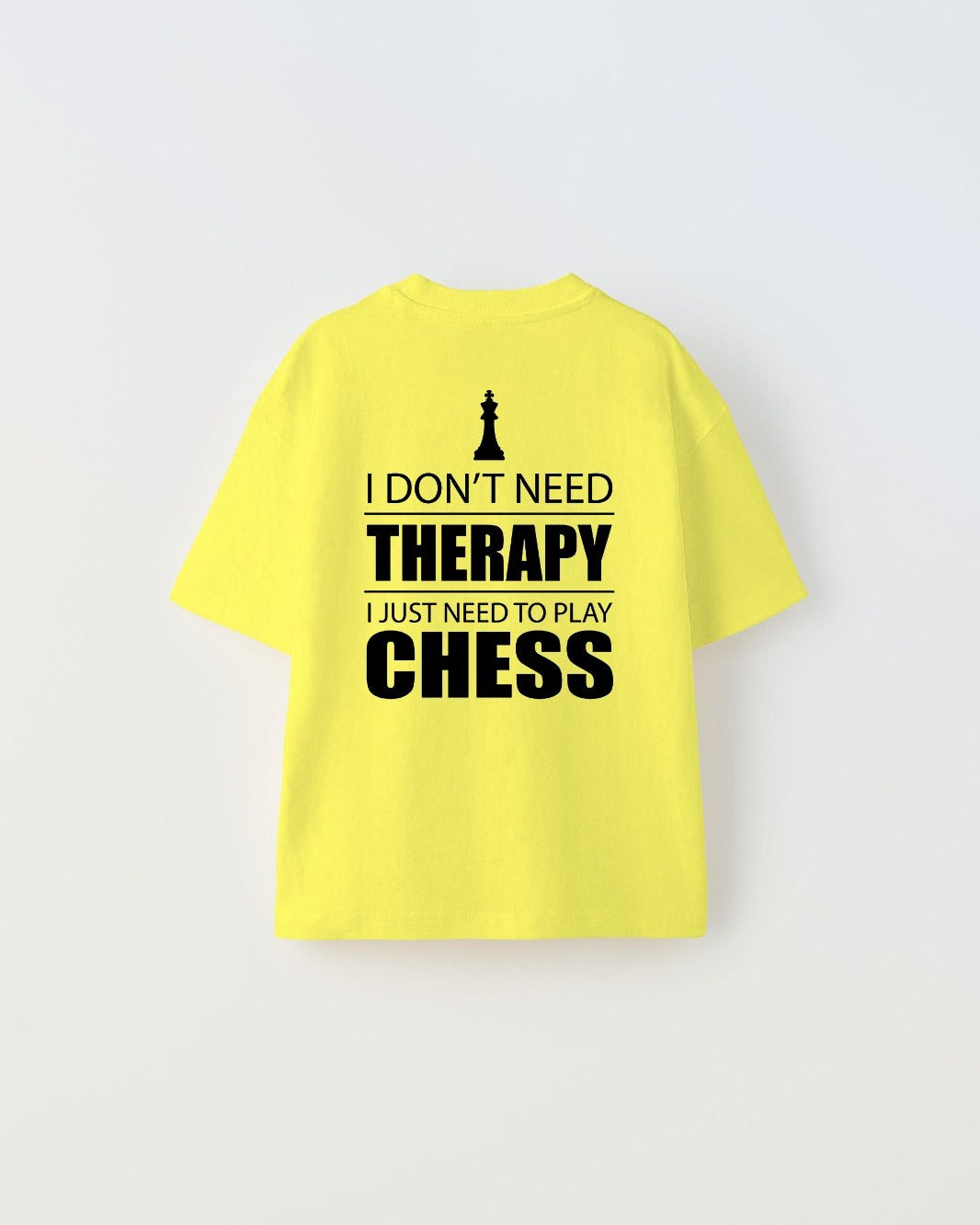 I Don'T Need Therapy I Just Need To Play Chess Yazılı Şah Tasarım Baskılı Sarı Çocuk T-Shirt