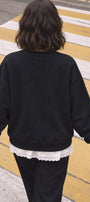 Kadın Oversize Sweatshirt 90’s Girl Baskılı Siyah – Bisiklet Yaka, 3 İplik Şardonlu Polar