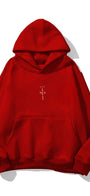 Kapüşonlu İçi Polar Look Mom I Can Fly Baskılı Unisex Kırmızı Oversize Hoodie Sweatshirt