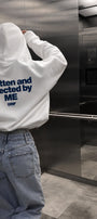 Kadın Oversize Hoodie Written & Directed Baskılı Beyaz – Kapüşonlu, Sırt Baskılı, 3 İplik