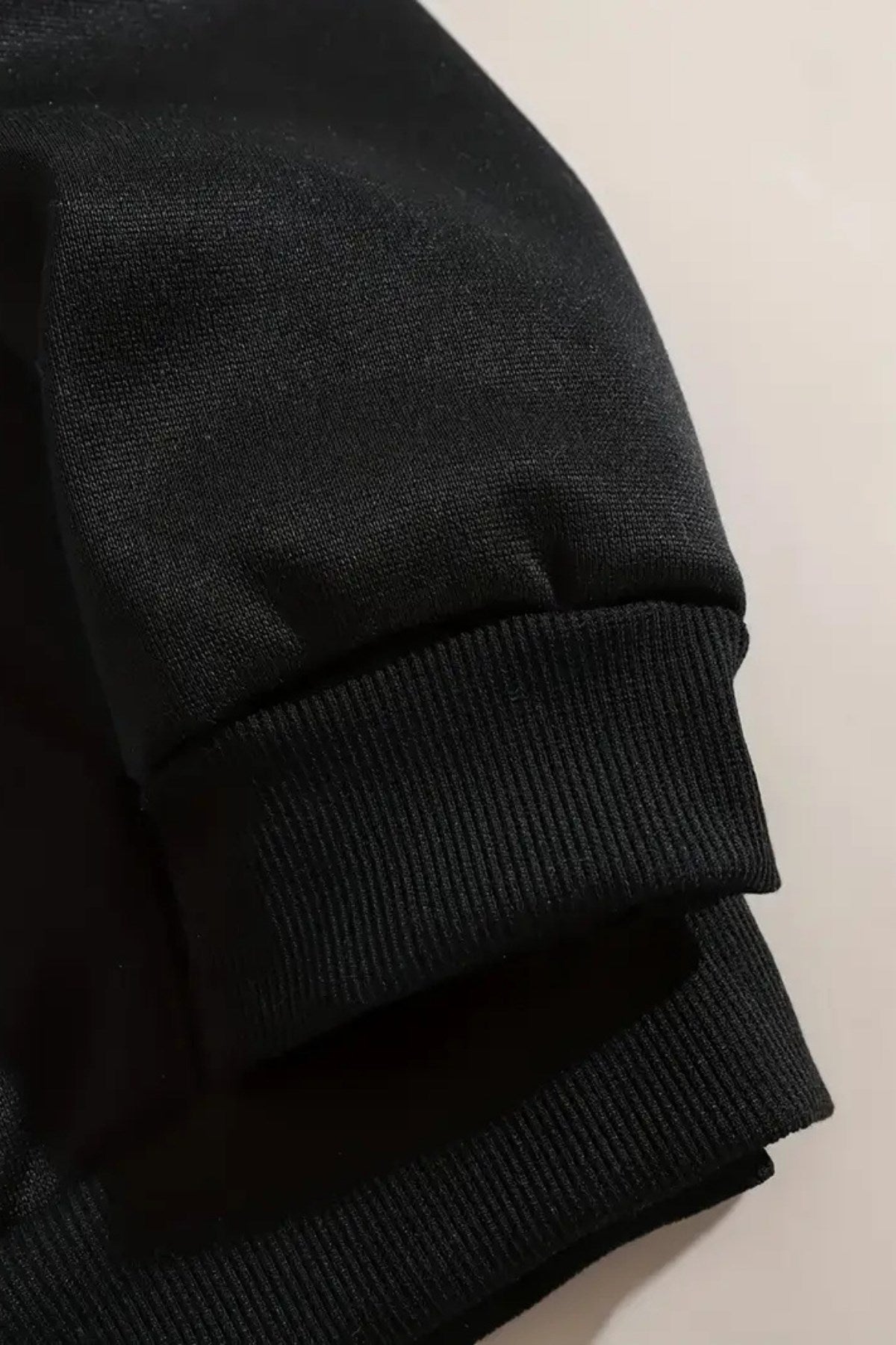 Kadın Oversize Sweatshirt Hoodie Ghost Latte Baskılı Siyah – Kapüşonlu, Kanguru Cepli, 3 İplik Polar