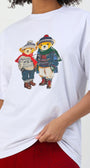 %100 Pamuk Sevgili Konseptli Teddy Baskılı T-shirt