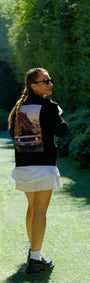 Unisex Oversize Sweatshirt Desert Panther Baskılı Siyah – Bisiklet Yaka, 3 İplik Şardonlu Polar