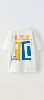 Feel Each Moment Yazılı Desen Baskılı Beyaz Çocuk T-Shirt