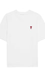 Kalp Tasarım Baskılı Beyaz Unısex T-Shirt