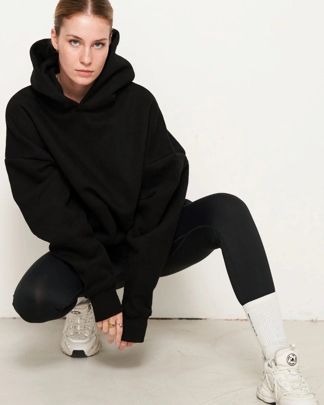Kapüşonlu İçi Polar Siyah Unisex Oversize Hoodie Sweatshirt