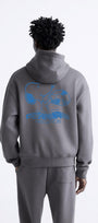 Kapüşonlu İçi Polar Peanuts Yazılı Snoopy Desen Baskılı Füme Oversize Hoodie Sweatshirt