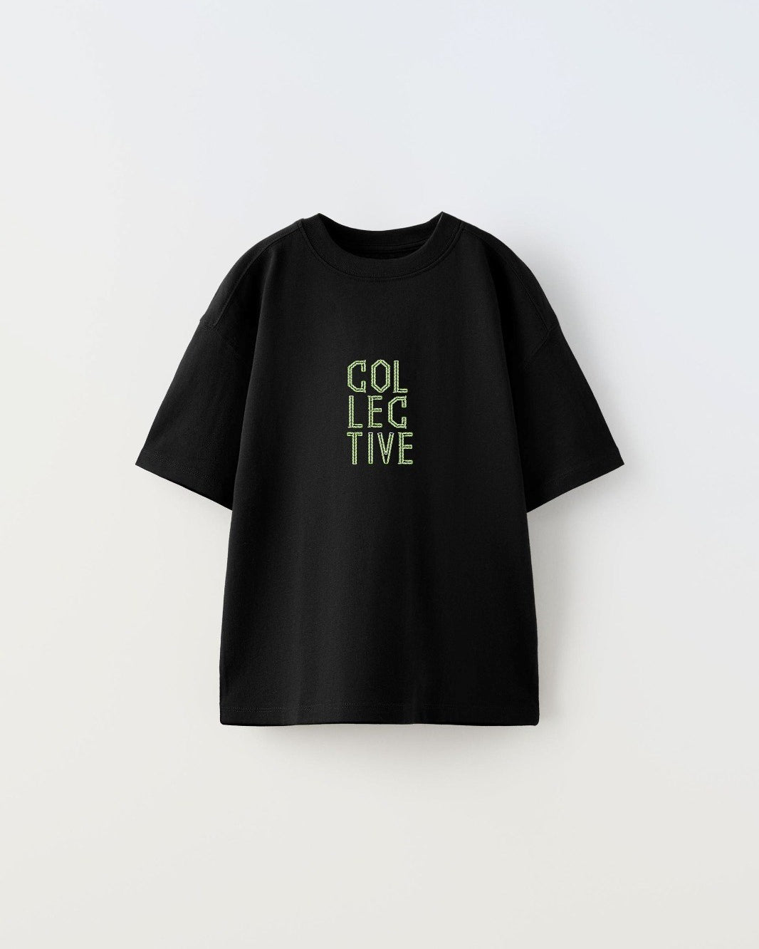 Collective Fly Knıt Yazılı Futbol Tasarım Baskılı Siyah Çocuk T-shirt