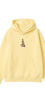 Kadın Oversize Hoodie City Walk Baskılı Sarı – Kapüşonlu, Kanguru Cepli, 3 İplik Polar