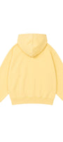 Kız Çocuk Oversize Hoodie Love Mount Baskılı Sarı – Kapüşonlu, Cepli, 3 İplik Polar