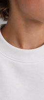 Erkek Çocuk Oversize Sweatshirt Basic Beyaz – Bisiklet yaka, 3 iplik şardonlu polar