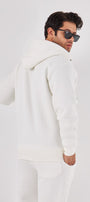 Kanguru Cep Detaylı Kapüşonlu Fermuar Kapamalı Bağcık Bağlamalı 3 iplik Şardonlu Sweatshirt