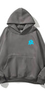 Kapüşonlu İçi Polar Hawaii Baskılı Füme Unisex Oversize Hoodie Sweatshirt