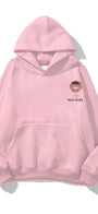 Kapüşonlu İçi Polar Wıld Charm Baskılı Pembe Unisex Hoodie Sweatshirt