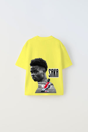 Euro 2024'ün Genç Yıldızları Saka Baskılı Sarı Çocuk T-shirt