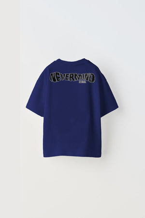 The Champ Nevermın Nırvana Yazılı Smile Tasarım Baskılı Lacivert Çocuk T-Shirt