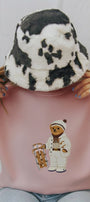 Kadın Oversize Sweatshirt Quiet Club 3D Baskılı Pembe – Bisiklet Yaka, 3 İplik Şardonlu Polar
