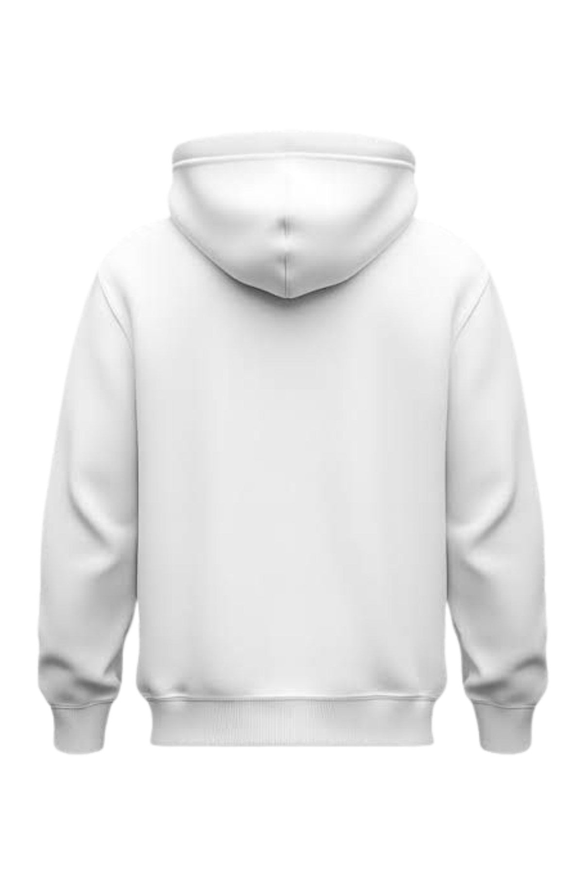 Erkek Oversize Sweatshirt Hoodie Shark Hello Beyaz – Kapüşonlu, 3 İplik Polar, Kanguru Cepli