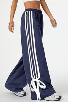 Kadın Sportif  4 Şerit Detaylı Ayarlanabilir Paça Eşofman Altı