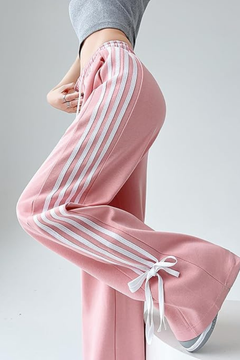 Kadın Sportif  4 Şerit Detaylı Ayarlanabilir Paça Eşofman Altı